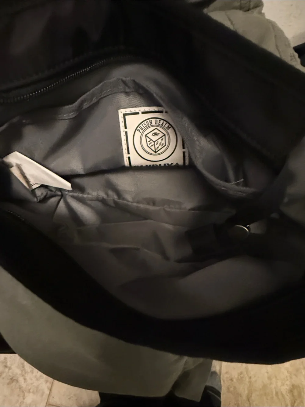 Jiujitsu kaisen Casual Black and Gray Men's Messenger Bag with Patch Details